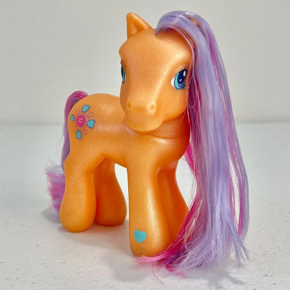 VTG G3 My Little Pony Sew-and-So Orange Purple Pink Button Hasbro 2004 - Flaw